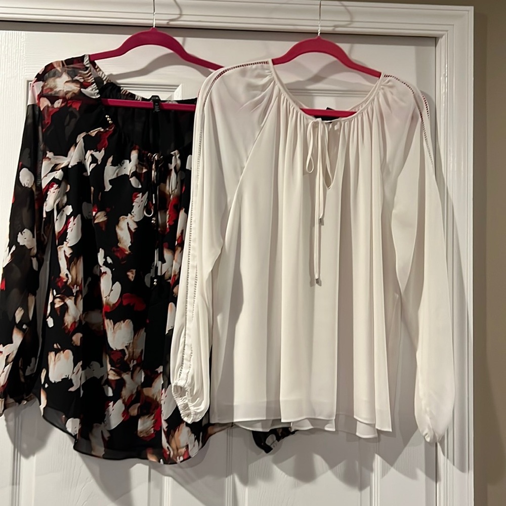 Lot of 2 White House black market blouses size 14 poet style